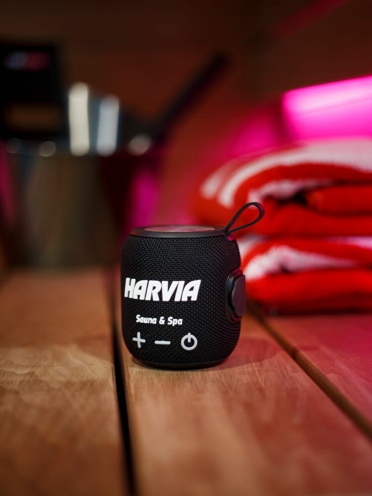 Harvia Black Wasserdichter Bluetooth Lautsprecher für Sauna & Drauß, 59,90