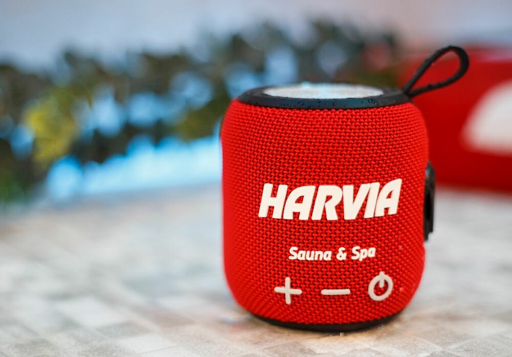 Harvia Red Wasserdichter Bluetooth Lautsprecher für Sauna & Draußen, 59,90