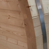 FassSauna Fichte-Duolaminat im aufgebauten Zustand ab Ausstellung ohne Dach