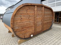 Premium Ovalsauna aus 45mm Thermofichte mit Runddach -...
