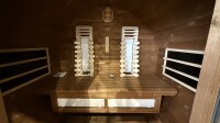 FassSauna mit Infrarot-Strahlern im aufgebauten Zustand ab Ausstellung